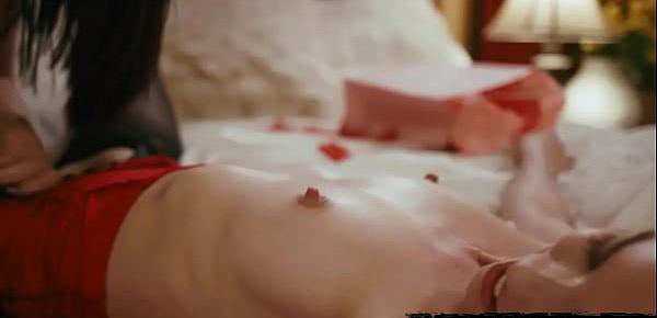 Steamy and erotic lesbian sex with classy lingerie